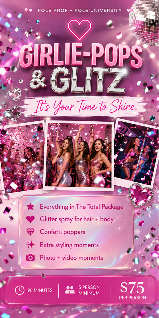 Girlie-Pops and Glitz mobile pole party tier artwork