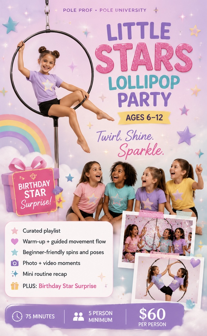 Little Stars Lollipop Party tier artwork for ages 6 to 12