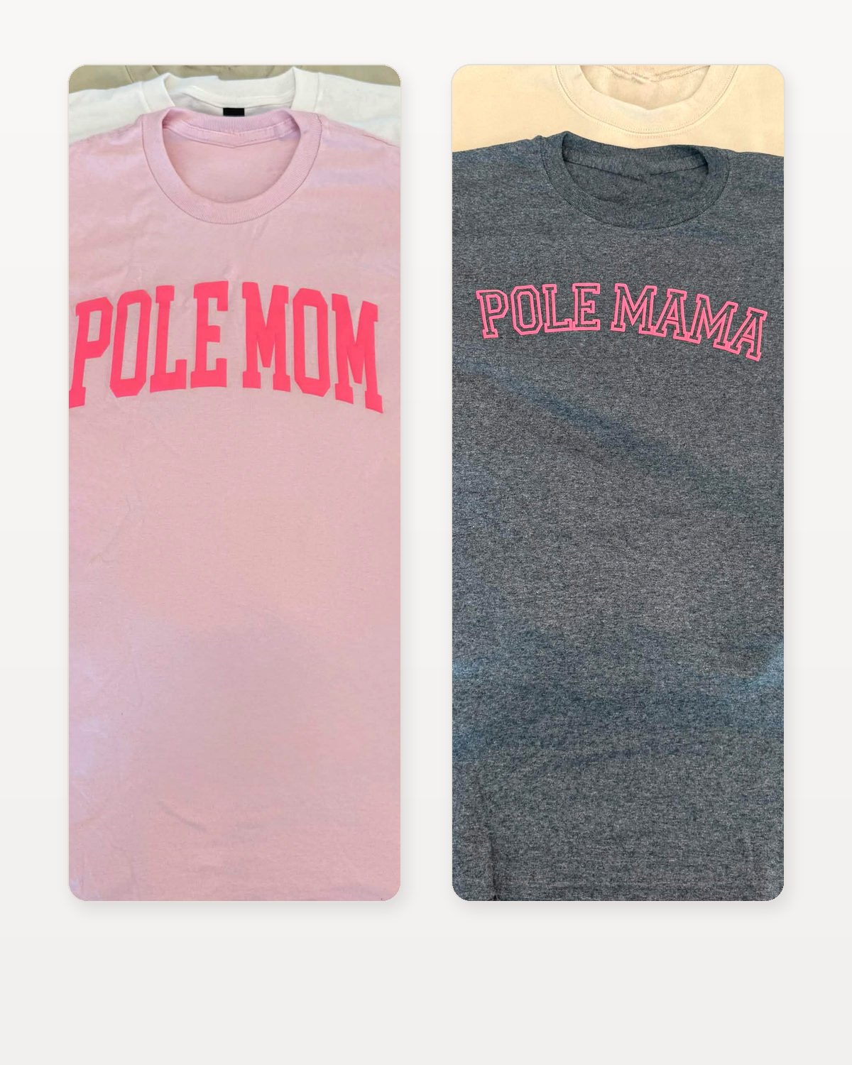 Pole Mom and Pole Mama tees preview
